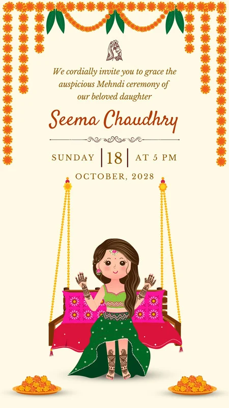 Custom Mehendi Cards